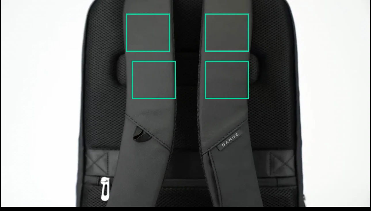 Backpack straps with four ad spots